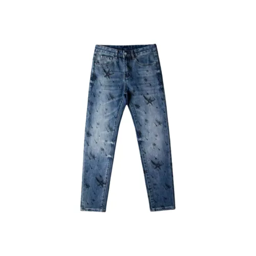 CAT'S PAW Синий Унисекс Джинсы