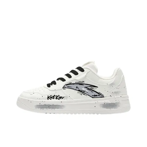 Anta Relaxed Износостойкий Баланс Увеличение Высоты Низкие Кроссовки для Скейтбординга Унисекс Черный Серый