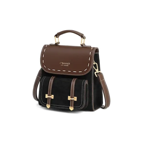 C°BANNER Ткань Синтетическая кожа Рюкзак Средний Женские Кофе