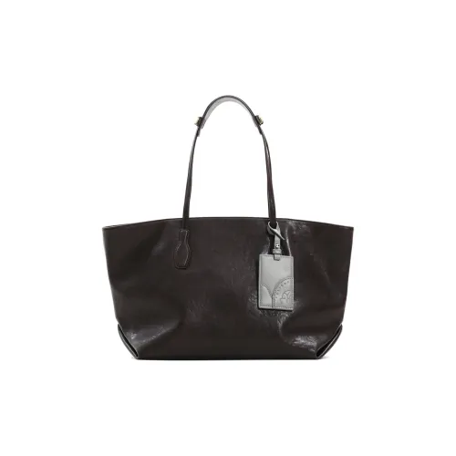 KoniKoni Сумка через плечо из коровьей кожи большая женская шоколадного цвета