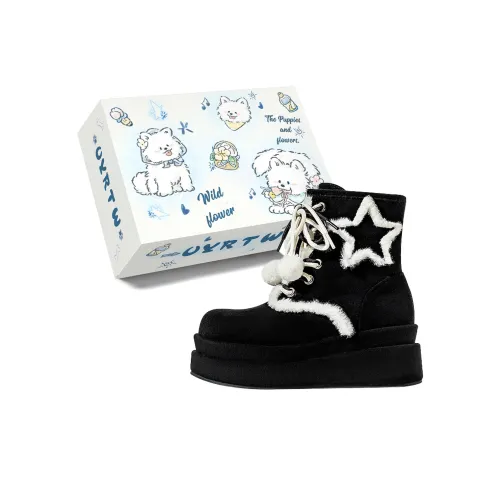 UYRTW Термическое Амортизирующее Покрытие Увеличивающее Высоту Устойчивое к Износу Короткие Снежные Ботинки Женские