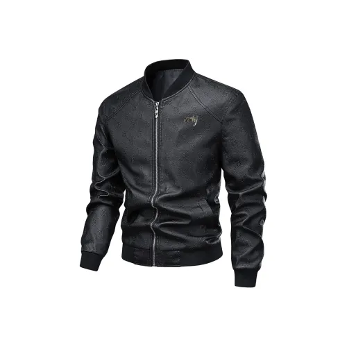 SRKJ Черный Унисекс Кожаные куртки