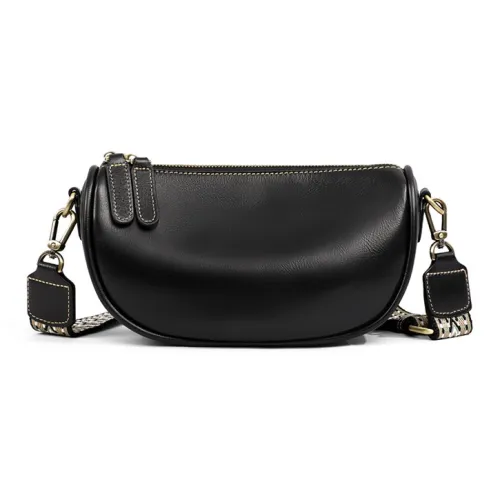 Younger Song Коровья кожа с синтетической кожей сумка через плечо стандартная женская черная