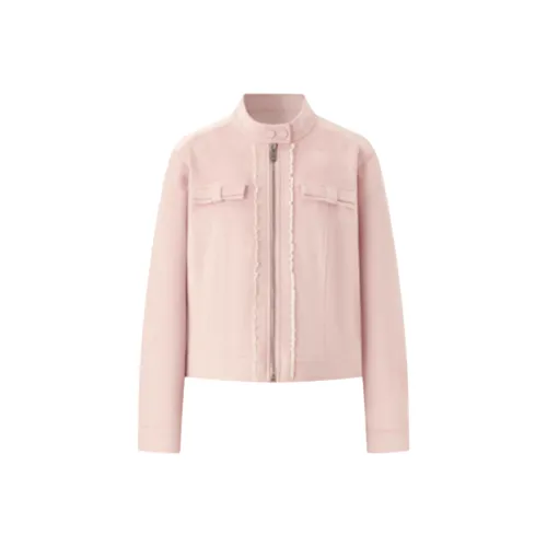 IUNOP Розовый Женский Короткий Пальто