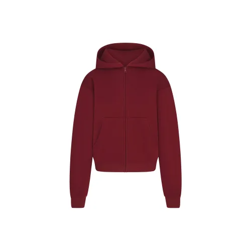 SKIMS Праздника Fw25 Хлопок Флис Классический ZIP UP Толстовка Свитшот Женские