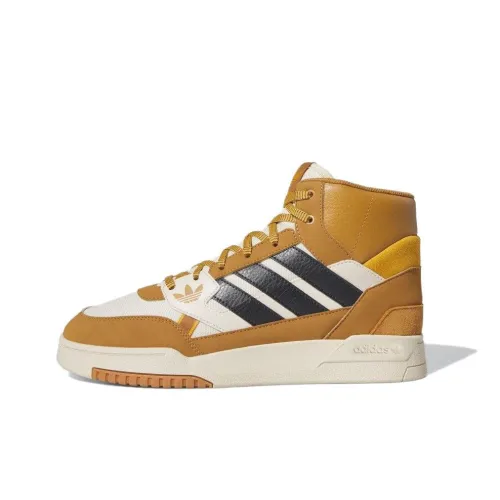 Adidas Originals DROP STEP SE Износостойкий и Легкий MID Скейтборд Кроссовки Унисекс Белый Желтый