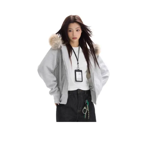 GOSO Белый Серый Флисовый Подклад Женский Свитшот