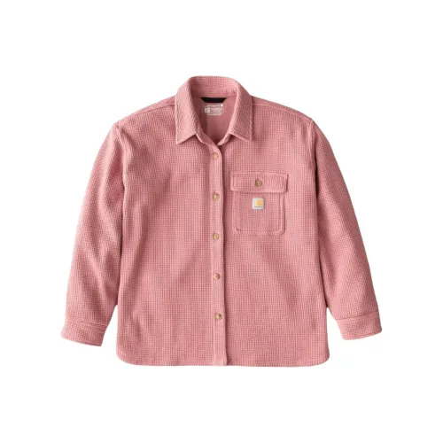 Carhartt 107134 Fw25 Женская OVERSIZED Форма Тяжелая Вафельная Вязка Рубашка Женская