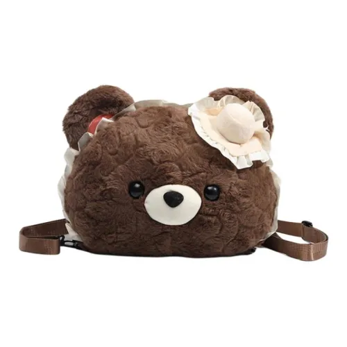 NATTY Искусственный мех Рюкзак Стандартный Женский Коричневый