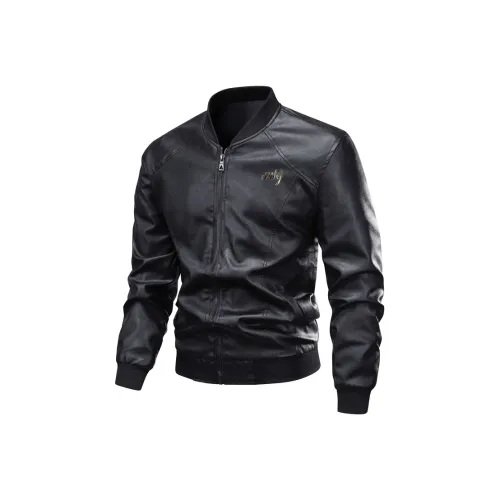 SRKJ Черный Унисекс Кожаные куртки