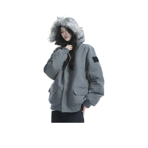 UNA RETA Серый Унисекс Пуховики