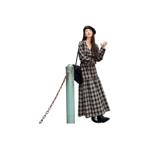 FLIM Длинное платье с длинными рукавами женское