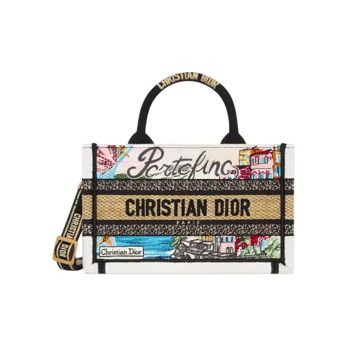 DIOR Хлопок Тоут Сумка Сумка для покупок Сумка на плечо Сумка мини Женская Многоцветная