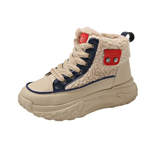 JETRAM Термический Увеличение Высоты Устойчивый к Износу Противоскользящий MID Топ Массивные Кроссовки Женские