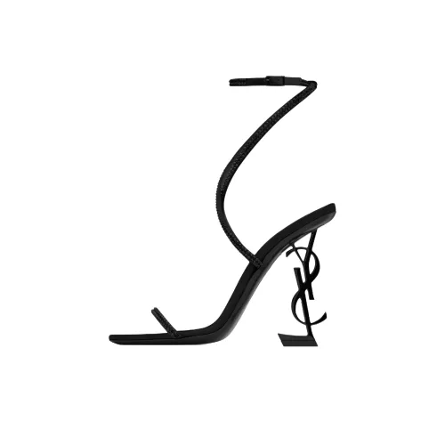 SAINT LAURENT Opyum One Ремешок Сандалии 11 см Женские Черные