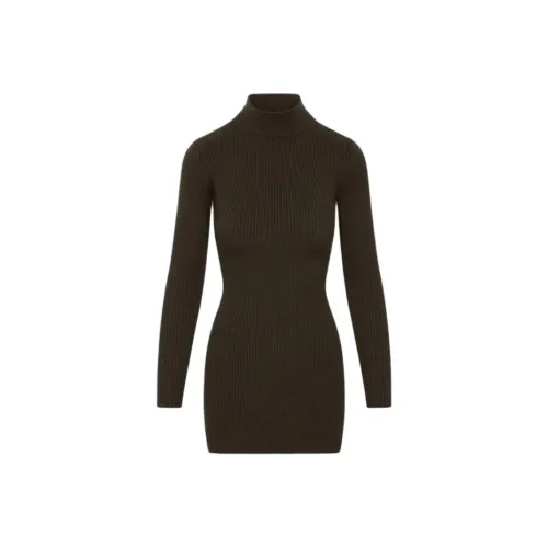 FRANKIES BIKINIS Date Night KNIT Мини Платье Длинное Платье с Длинными Рукавами Женское