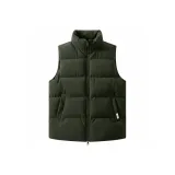 [Флисовая подкладка, вельвет, жилет] Оливково-зеленый (Tb45 Минималистский стиль с квадратным логотипом на левом нижнем кармане)