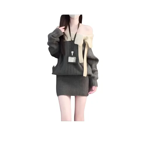 UPXIW Длинное платье с длинным рукавом женское