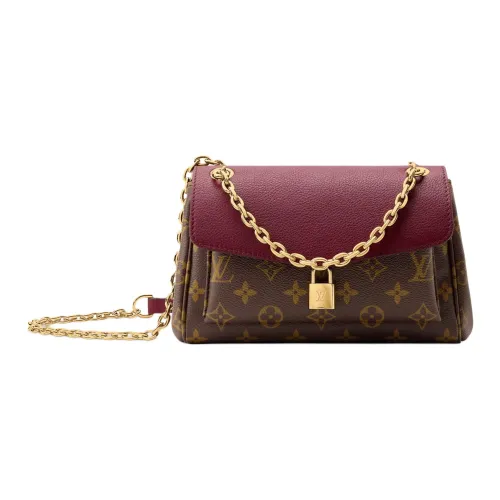 LOUIS VUITTON Saint Germain Покрытый холст Сумка через плечо Сумка на плечо Маленькая Женская Вино Красный и Коричневый