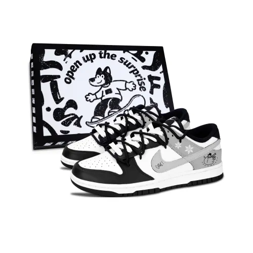 Nike Dunk Черный Белый Минималистский стиль Зимний Устойчивый к истиранию Низкий топ Кроссовки для скейтбординга Унисекс Серый