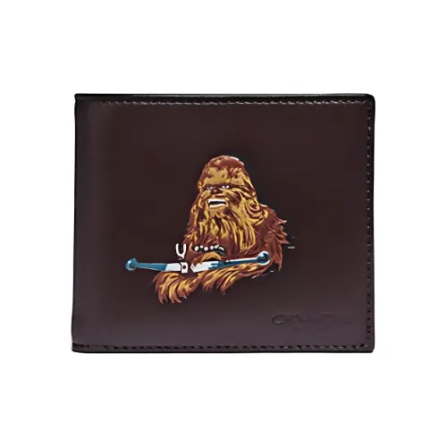 COACH X Star Wars 3 IN 1 Wallet Телячья кожа с холстом Кошелек Мужской Красный Коричневый
