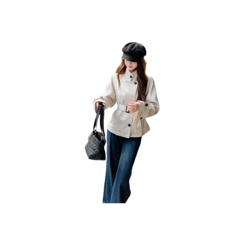 Sky Swan Абрикосовый тренч с ремнем женский тренч