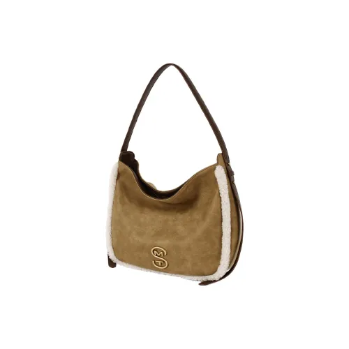 Simedin Сумка через плечо из коровьей кожи среднего размера женская цвет Warm Camel коричневый