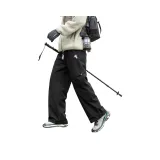 Черные штаны из пуха утки на 90%, с принтом