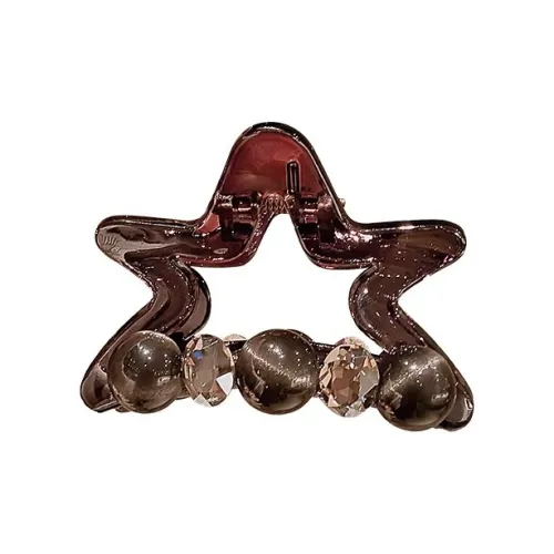 Sparkling Bear Элегантность Минималистский стиль Морская звезда Винтаж Чайный коричневый Акрил Заколка‑краб Средний Зубец для волос Акула Заколка для волос