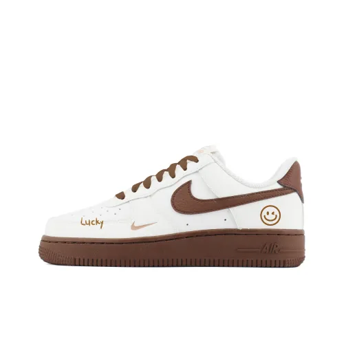 Nike Air Force 1 LOW Удача Устойчивые к истиранию Низкий Топ Скейтбординг Кроссовки Женские Бежевые