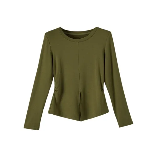 WANBAI Травяной Зеленый Женские T-Рубашки