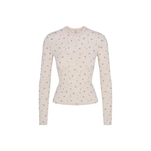 Skims Праздника Овсянка Вереск Holly Принт Овсяный Вереск Кипарис Принт Женские T Рубашки