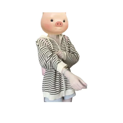 OURUOKE Ткань в рубчик Черный Белый Полосы Женская Трикотаж