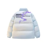 Синий хлопковый пуховик