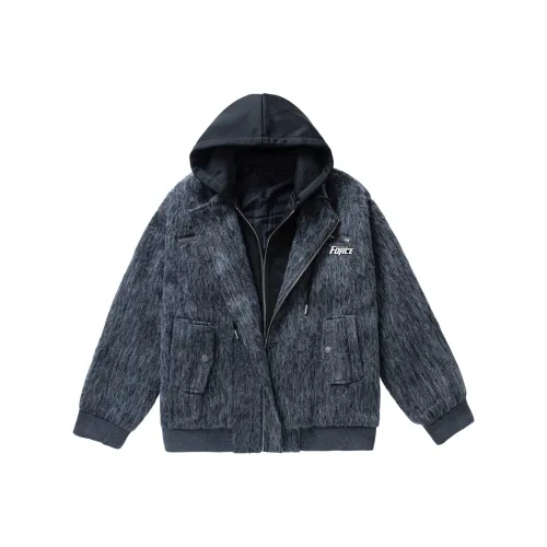 FORCEPULR Серый с съемным металлическим логотипом унисекс куртки