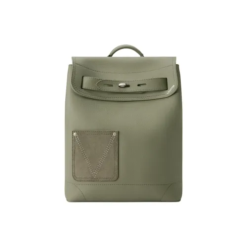 LOUIS VUITTON Steamer LV Touch Коровья кожа Рюкзак Мужской Хаки зеленый