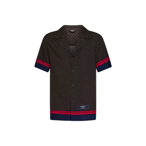 BALMAIN Коричневые Мужские Рубашки