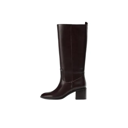 ZARA Collaboration Высокие сапоги до колена 6 см женские коричневые