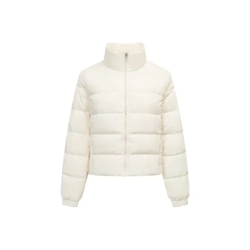 Ariseism Бежевый с меховым воротником женские пуховые куртки