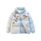 Синий хлопковый пуховик