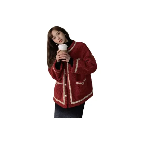 KLPFA Бургунди с флисовой подкладкой пальто женские пуховики