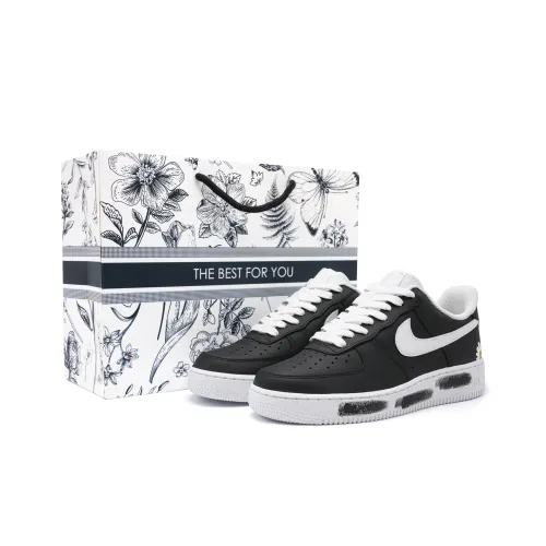 Nike Air Force 1 GD Petite Leaf Амортизация Легкий Низкий Топ Скейтбординг Кроссовки Унисекс Черный Белый