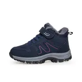 Темно-синий, синий, розовый, красный, женский (размеры 36-41), зимний, на открытом воздухе, утолщенный, с флисовой подкладкой, термический, для пожилых, сноубутсы, водонепроницаемый, противоскользящий