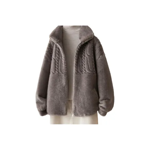 IHIMI Темная Камео Коричневая Женская Бархатная Куртка