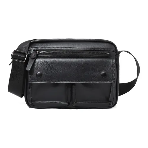 KONADCT Синтетическая кожа сумка через плечо стандартная мужская черная