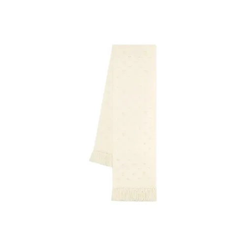 LOUIS VUITTON Шарфы из овечьей шерсти вязаные Женские Экрю