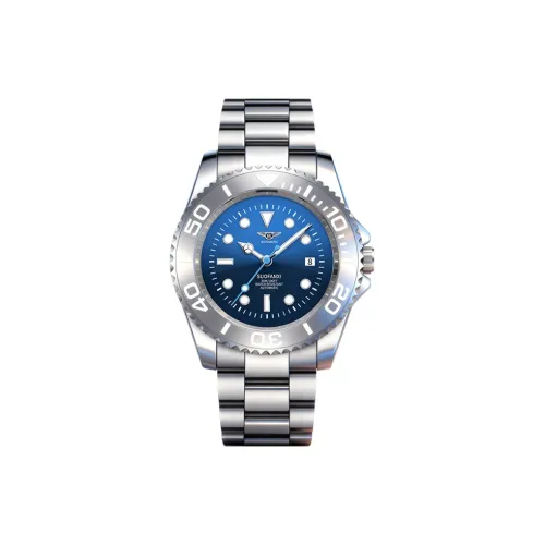 SUOFANXI Bentley Excellence Elegant Series Механический механизм Нержавеющая сталь Ремешок Часы Мужские Часы Синий циферблат