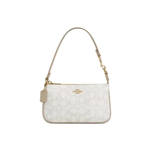 COACH Nolita Покрытый холст Сумка через плечо Маленькая Женская Желтая Сливочная