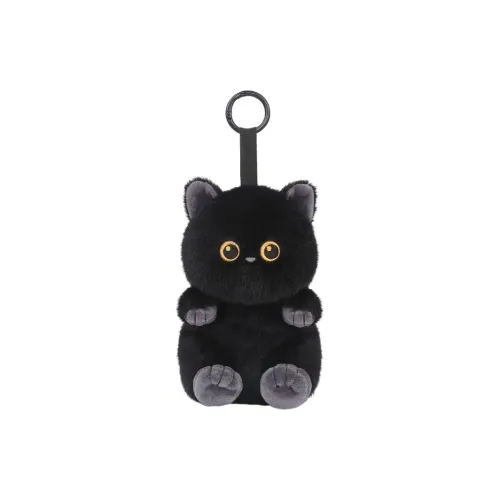 FGHGF Cartoon Cute Dun Cat Collection Три цвета Сиямский котенок Черный кот Плюшевый Брелок 15 см Длина тела