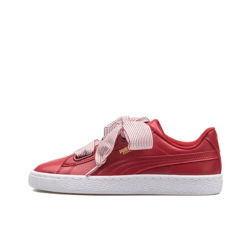 PUMA Basket Enzo Heart Скейтборд Повседневная Обувь Женская Красная Белая